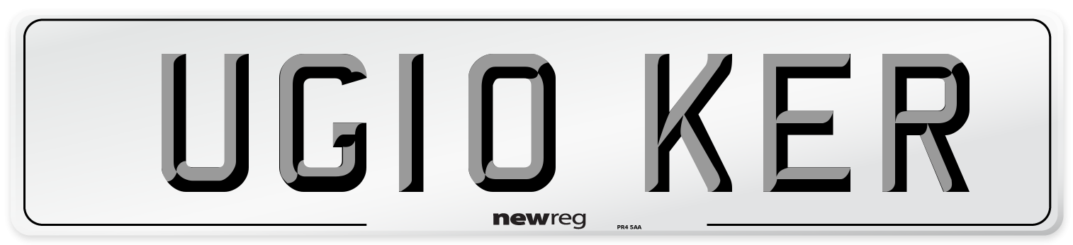 UG10 KER Number Plate from New Reg